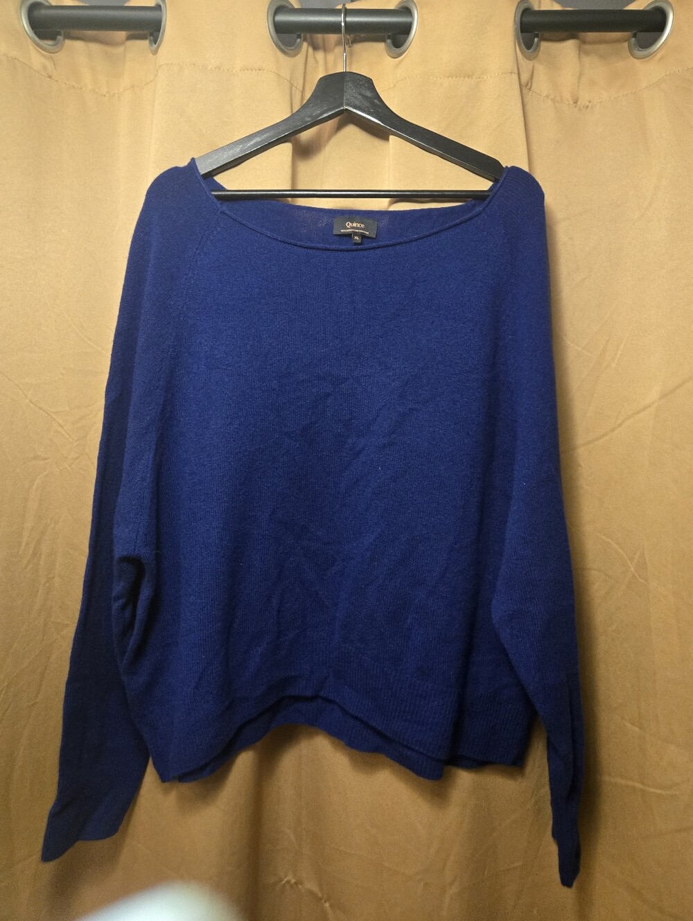 Quince Women's Cobalt Boat Neck Cashmere Blend Sweater XL